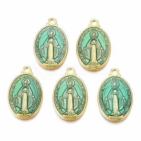 Brass Enamel Pendants X1-KK-S345-179-T-1