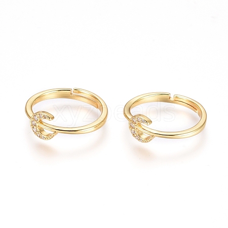 Adjustable Brass Finger Rings X-RJEW-G096-33G-1