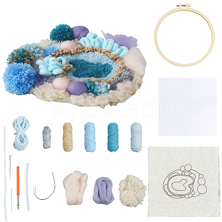 DIY Coaster Punch Needle Embroidery Starter Kits for Beginners DIY-WH20095-003D-1