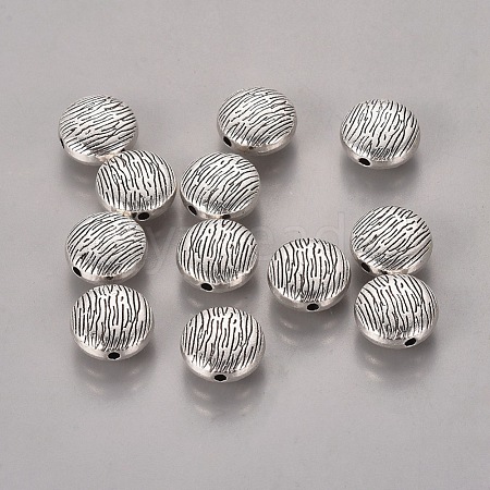 Flat Round Tibetan Style Alloy Beads X-TIBEB-2532-AS-FF-1