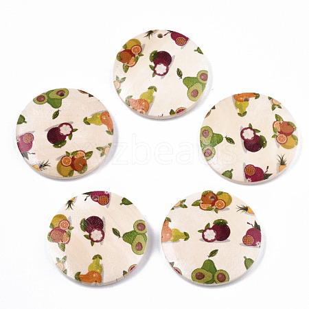 Fruit Seris Printed Wood Pendants WOOD-S045-103A-06-1