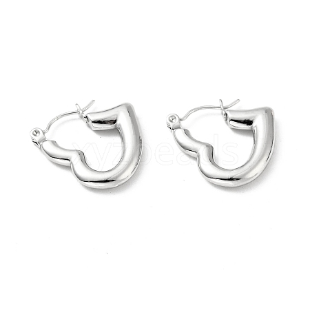 Non-Tarnish 304 Stainless Steel Heart Hoop Earrings for Women EJEW-A076-05P-1