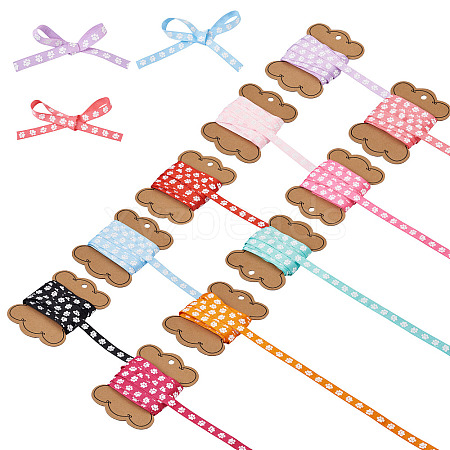 50 Yards 10 Colors Polyester Grosgrain Ribbon OCOR-MP0001-01-1