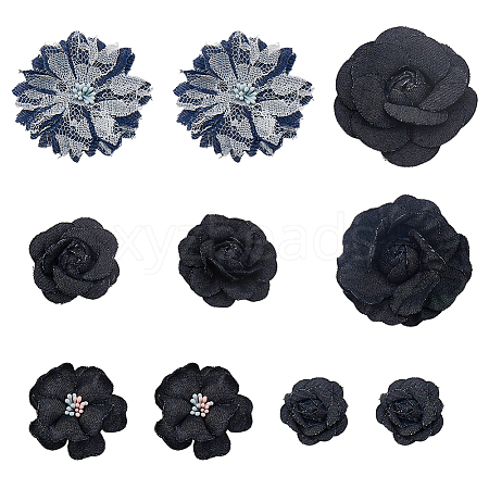 10Pcs 7 Styles Denim Flower for Clothes Garment Accessories Decorative DIY-HS0001-82C-1