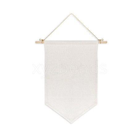 Linen Sublimation Blank Flag Wall Hanging Ornaments AJEW-WH0609-003-1