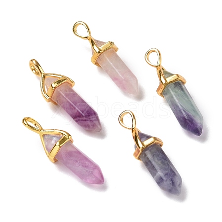 Natural Colorful Fluorite Pointed Pendants G-K329-68G-1