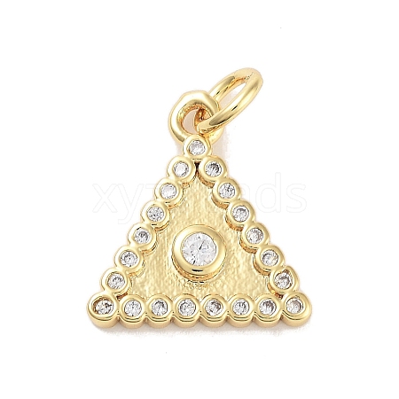 Rack Plating Brass Clear Cubic Zirconia Pendants KK-M293-19G-1