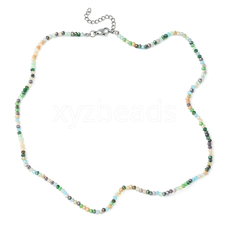 Glass Beaded Necklaces with 304 Stainless Steel Clasps NJEW-JN04363-01-1