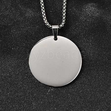 304 Stainless Steel Blank Pendant Necklaces NJEW-P329-04D-P-1