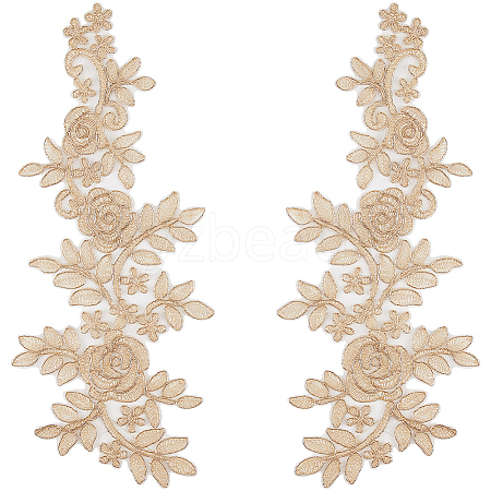 Flower Polyester Embroidery Lace Appliques DIY-WH20011-03D-1