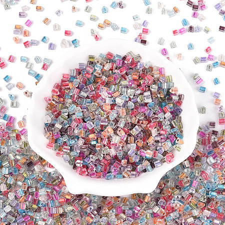 Transparent Inside Colours Glass Seed Beads SEED-T007-13M-1