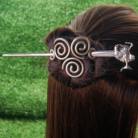 Antique Silver Viking Hair Sticks Hair Pin PW-WG2F806-25-1