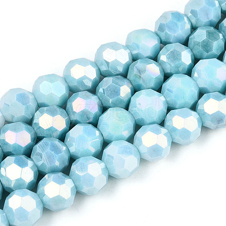 Anti-Tarnish Electroplate Glass Beads Strands EGLA-T021-10mm-15-10-1