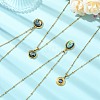 304 Stainless Steel Natural Paua Shell Pendant Satellite Chain Necklaces NJEW-JN06446-01-1