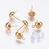 Iron Stud Earring Findings IFIN-F136-6mm-08G-1