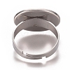 Tarnish Resistant Adjustable 201 Stainless Steel Finger Rings Components STAS-I137-10P-3