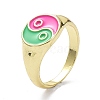 Yin Yang Pattern Alloy Enamel Finger Rings RJEW-Z008-29LG-A-1