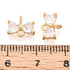 Brass Pave Clear Cubic Zirconia Connector Charms KK-T078-03G-02-3