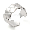 Non-Tarnish 304 Stainless Steel Rhombus Open Cuff Ring for Women RJEW-I098-24P-1