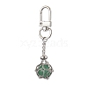 Stainless Steel Macrame Chain Pouch Round Natural Lapis Lazuli & Amethyst & Green Aventurine & Carnelian & Rose Quartz Holder Pendant Decorations HJEW-JM02051-02-4