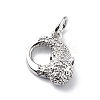 Brass Micro Pave Cubic Zirconia Charms ZIRC-F131-03P-1