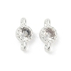 Brass Cubic Zirconia Flat Round Connector Charms KK-H204-02S-04-1
