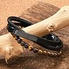 Braided Leather Multi-strand Bracelets for Men BJEW-Z081-16EB-1