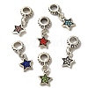 Alloy Rhinestone European Dangle Charms MPDL-R036-53-1