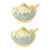 Brass Micro Pave Sky Blue Cubic Zirconia Charms CU-CBA6938-05G-07-1
