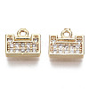 Brass Micro Cubic Zirconia Charms KK-N231-138-NF-1