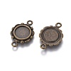 Tibetan Style Link Cabochon Bezel Settings TIBEP-0578-AB-LF-2