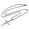 304 Stainless Steel Cross Pendant Necklaces NJEW-S007-01P-3