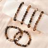 Natural Striped Agate/Banded Agate Beaded Stretch Bracelets BJEW-Q692-03I-3
