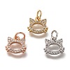 Brass Micro Pave Clear Cubic Zirconia Charms ZIRC-B002-55-1