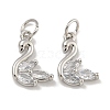 Rack Plating Brass Micro Pave Clear Cubic Zirconia Charms KK-U030-15P-1