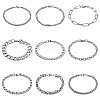 Unisex 304 Stainless Steel Chain Bracelets BJEW-TA0001-05P-13