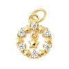 925 Sterling Silver Micro Pave Clear Cubic Zirconia Star Ring Charms STER-S011-05G-1