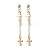 Brass Chains Long Dangle Stud Earrings for Women EJEW-JE06223-2