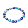 4Pcs 4 Style Lampwork Evil Eye & Plastic Pearl Stretch Bracelets Set BJEW-JB08386-5