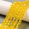 Transparent Electroplate Glass Beads Strands EGLA-A039-T4mm-L22-4