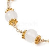 Brass & Imitation Jade Round Glass Link Bracelets for Women BJEW-JB10771-3