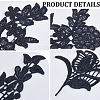 Gorgecraft 4 Pairs 2 Style Polyester Embroidery Flower Lace Appliques DIY-GF0009-08-6