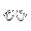 Gunmetal Plated Alloy Letter Pendants LS-PALLOY-P097-03-U-1