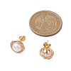 Brass Wired & Plastic Imitation Pearl Ear Studs EJEW-JE06123-3