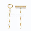 Brass Micro Pave Clear Cubic Zirconia Toggle Clasps ZIRC-S067-032G-NR-3