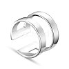 SHEGRACE Simple Fashion Rhodium Plated 925 Sterling Silver Cuff Rings JR154A-1