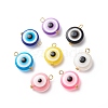 Transparent Evil Eye Resin Pendants PALLOY-JF01847-02-1