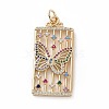 Brass Micro Pave Colorful Cubic Zirconia Pendants KK-E068-VF028-1