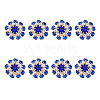 DICOSMETIC 8Pcs 1-Hole Golden Tone Alloy Rhinestone Shank Buttons BUTT-DC0001-08-1