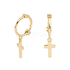 Simple and Stylish S925 Silver Cross Hoop Earrings for Daily Wear GW3686-1-1